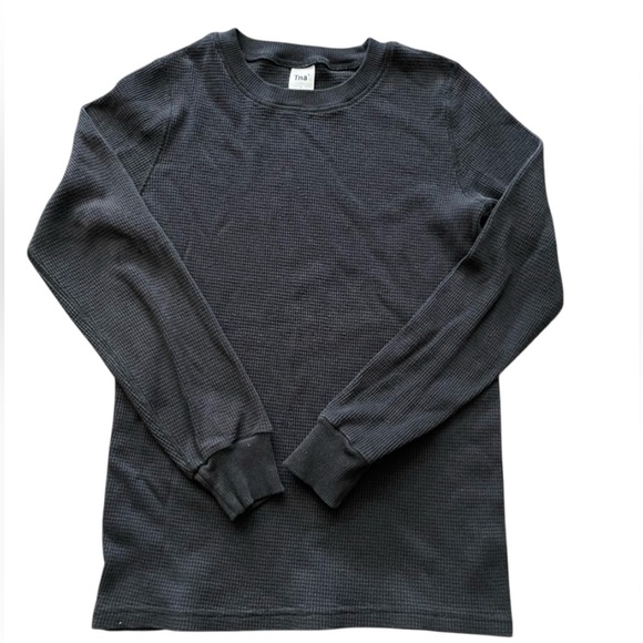 TNA Tops - TNA Aritzia Black Waffle Raglan Long Sleeve Shirt Women’s Size Small